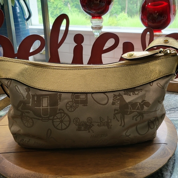 🏖️ Coach Caryall Horse Carriage Jacquard Mini Hobo Bag - Picture 15 of 16